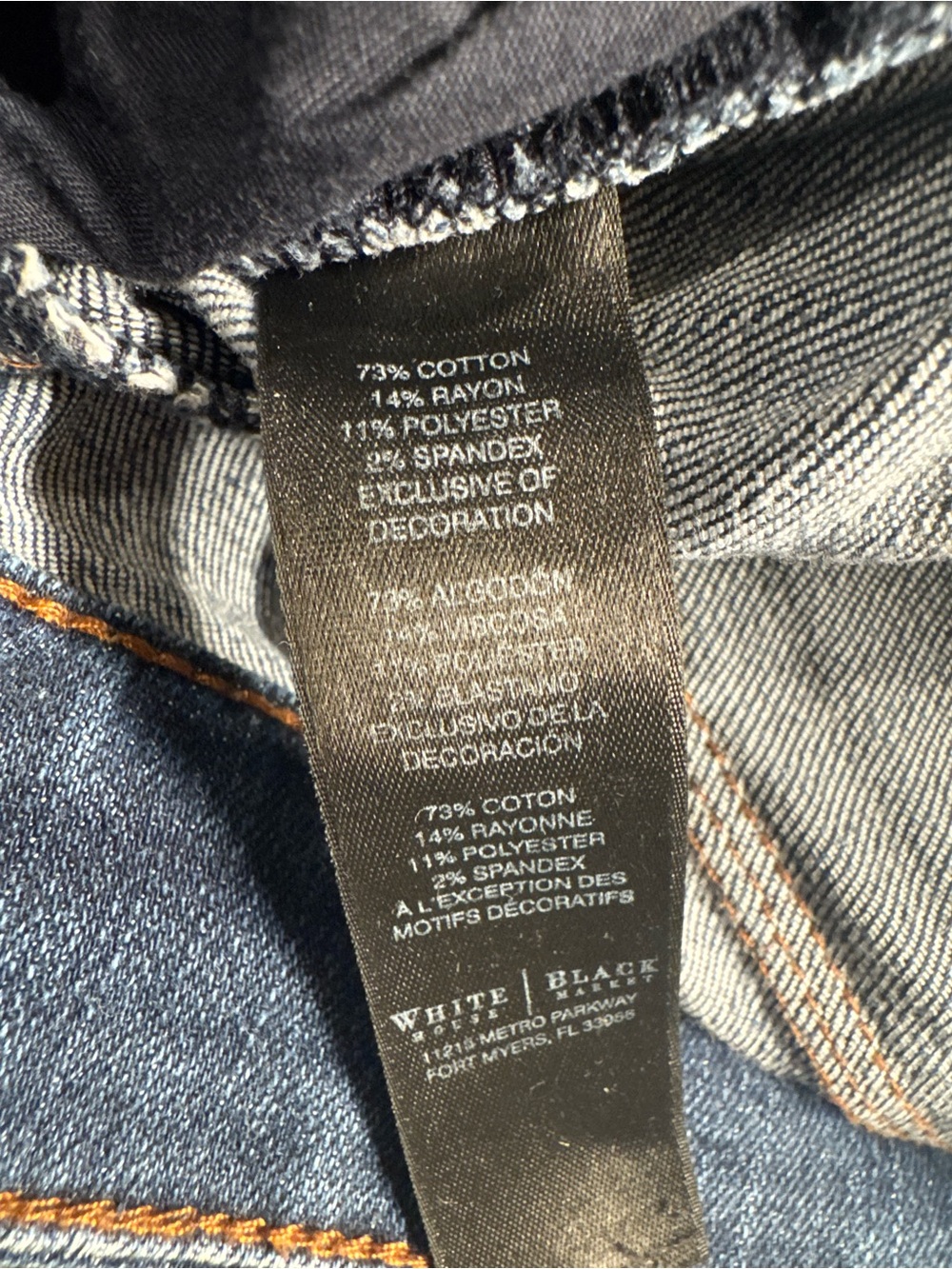 White House Black Market Skinny Flare Blue Women's Jeans size 8 - Picture 8 of 8
